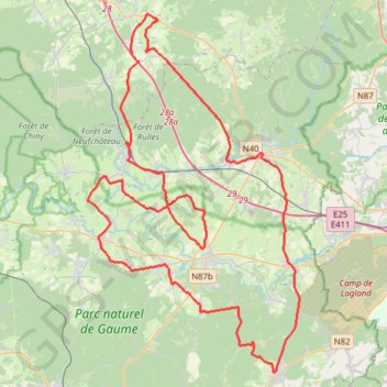 Itinéraire LA DEREN Cyclo 78km, distance, dénivelé, altitude, carte, profil, trace GPS