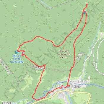 Itinéraire Randonnée à Raon sur Plaine, distance, dénivelé, altitude, carte, profil, trace GPS