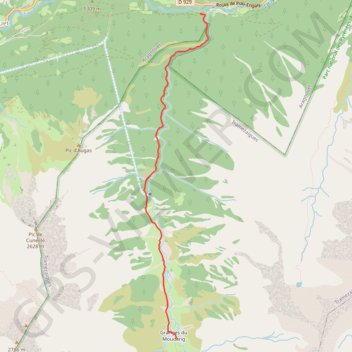 Itinéraire Les granges du Moudang, distance, dénivelé, altitude, carte, profil, trace GPS