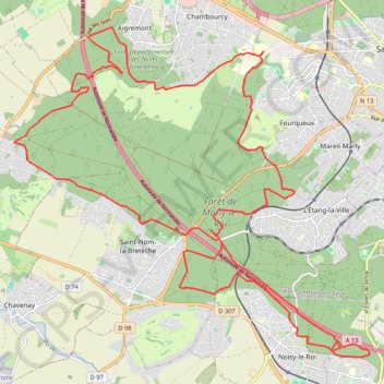 Itinéraire Randonnée en Forêt de Marly-Le-Roi, distance, dénivelé, altitude, carte, profil, trace GPS