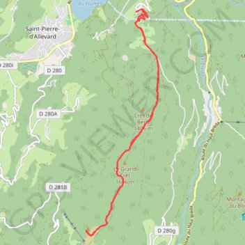 Itinéraire Refuge du crêt du poulet, distance, dénivelé, altitude, carte, profil, trace GPS