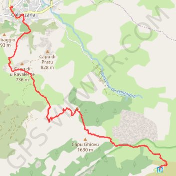 Itinéraire Calenzana Ortu di u Piobbu, distance, dénivelé, altitude, carte, profil, trace GPS