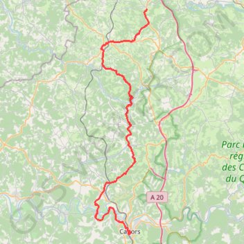 Itinéraire Payrac Cahors, distance, dénivelé, altitude, carte, profil, trace GPS