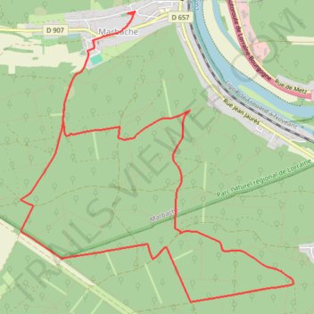Itinéraire Marbache, distance, dénivelé, altitude, carte, profil, trace GPS