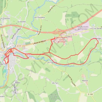 Itinéraire Chemin du bocage et des fours à chaux via Charolles, distance, dénivelé, altitude, carte, profil, trace GPS