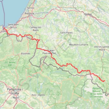 Itinéraire Traversée des Pyrénées Hendaye-Borce, distance, dénivelé, altitude, carte, profil, trace GPS