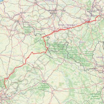 Itinéraire EuroVélo 3 : Aix-la-Chappelle (Aachen, Allemagne) - Île-de-France, distance, dénivelé, altitude, carte, profil, trace GPS