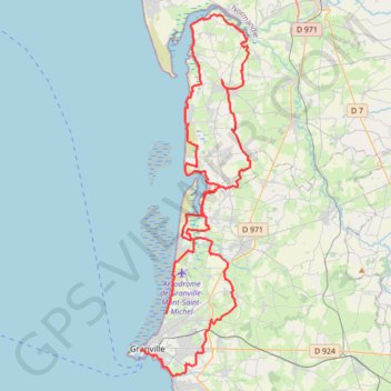 Itinéraire Boucle à Donville-les-Bains, distance, dénivelé, altitude, carte, profil, trace GPS