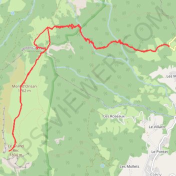 Itinéraire Le Grand Roc depuis Sous-le-Col de Tamié, distance, dénivelé, altitude, carte, profil, trace GPS
