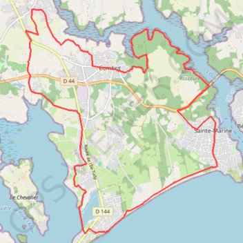 Itinéraire VTT2baseouestcornouaille2021osm, distance, dénivelé, altitude, carte, profil, trace GPS