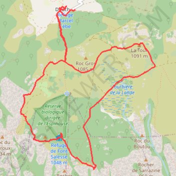 Itinéraire Douch - Caroux et le Four à Pain, distance, dénivelé, altitude, carte, profil, trace GPS