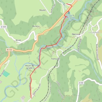 Itinéraire LES GORGES DU PAS DE CERE, distance, dénivelé, altitude, carte, profil, trace GPS