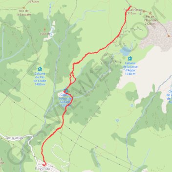 Itinéraire Pic de Galinat par le Cantère de l'étang, distance, dénivelé, altitude, carte, profil, trace GPS