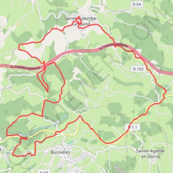 Itinéraire Le viaduc du Pont Marteau - Sainte-Colombe-sur-Gand, distance, dénivelé, altitude, carte, profil, trace GPS
