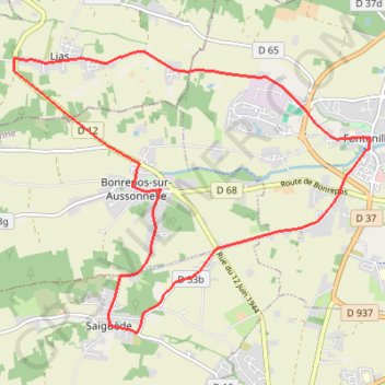 Itinéraire De Fontenilles à Saiguède, distance, dénivelé, altitude, carte, profil, trace GPS