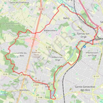 Itinéraire Randonnée entre l'Yvette et l'Orge, distance, dénivelé, altitude, carte, profil, trace GPS