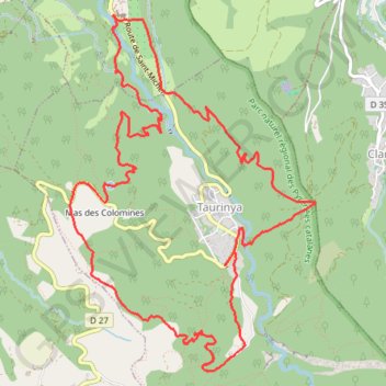 Itinéraire Taurinya - Les mines de fer, distance, dénivelé, altitude, carte, profil, trace GPS