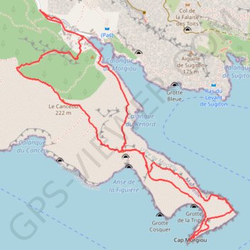 Itinéraire Le Cap Morgiou par la Falaise et la Crête, distance, dénivelé, altitude, carte, profil, trace GPS