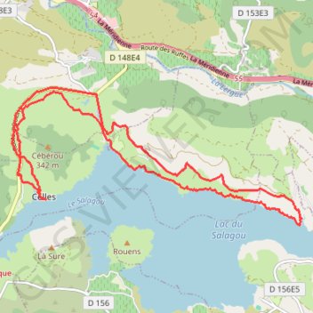 Itinéraire Lac du Salagou, distance, dénivelé, altitude, carte, profil, trace GPS