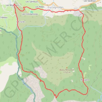 Itinéraire Tour du plateau de Briasq - Escragnole, distance, dénivelé, altitude, carte, profil, trace GPS