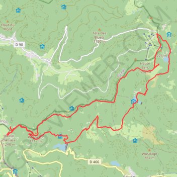 Itinéraire Lac d'Alfeld lac des Perches 23km, distance, dénivelé, altitude, carte, profil, trace GPS