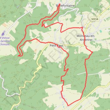Itinéraire Boucle depuis Petit-Fays, distance, dénivelé, altitude, carte, profil, trace GPS