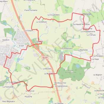 Itinéraire Sentier du Bas Champ - Vignoc, distance, dénivelé, altitude, carte, profil, trace GPS