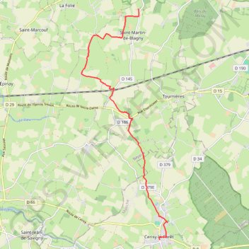 Itinéraire Saint-Martin de Blagny (14710), distance, dénivelé, altitude, carte, profil, trace GPS