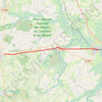 Itinéraire Carentan-les-Marais / La Haye, distance, dénivelé, altitude, carte, profil, trace GPS