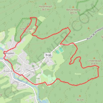 Itinéraire Autour de Baerenthal, distance, dénivelé, altitude, carte, profil, trace GPS