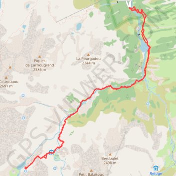 Itinéraire Plat d'Aste - Lacs Batcrabère, distance, dénivelé, altitude, carte, profil, trace GPS