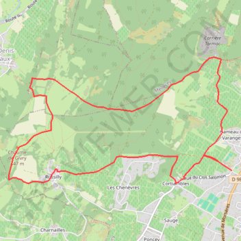 Itinéraire Givry promenade découverte, distance, dénivelé, altitude, carte, profil, trace GPS