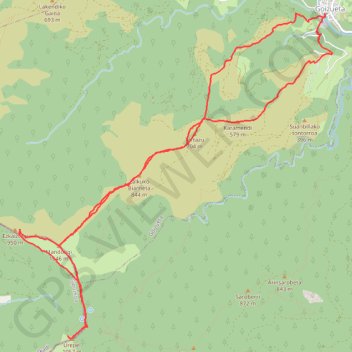 Itinéraire Mandoegi y Urepel desde Goizueta, distance, dénivelé, altitude, carte, profil, trace GPS