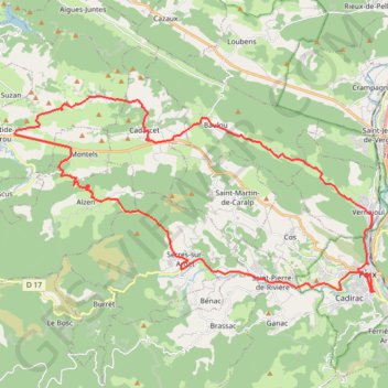 Itinéraire De Foix à Unjat, distance, dénivelé, altitude, carte, profil, trace GPS