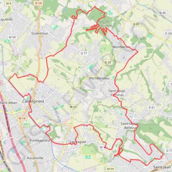 Itinéraire La Buissonnière - Launaguet, distance, dénivelé, altitude, carte, profil, trace GPS