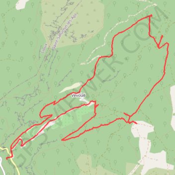 Itinéraire Vevouil-Cabachaou - falaise au-dessus de Vevouil, distance, dénivelé, altitude, carte, profil, trace GPS