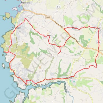 Itinéraire Les Menhirs, distance, dénivelé, altitude, carte, profil, trace GPS