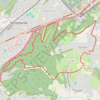 Itinéraire Randonnée Spicheren, distance, dénivelé, altitude, carte, profil, trace GPS