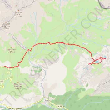 Itinéraire 2025 08 25 - camps des fourches lacs Morgon et Lausset pix, distance, dénivelé, altitude, carte, profil, trace GPS