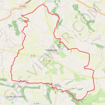 Itinéraire Pouldergat, distance, dénivelé, altitude, carte, profil, trace GPS