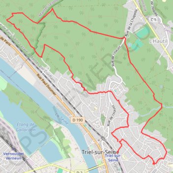 Itinéraire Triel sur Seine, distance, dénivelé, altitude, carte, profil, trace GPS
