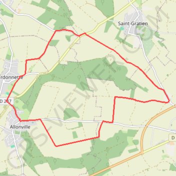 Itinéraire Randonnée autour d'Allonville, distance, dénivelé, altitude, carte, profil, trace GPS