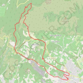 Itinéraire Bedoin - Le Gros Pata par la Combe Obscure - Les Ocres, distance, dénivelé, altitude, carte, profil, trace GPS