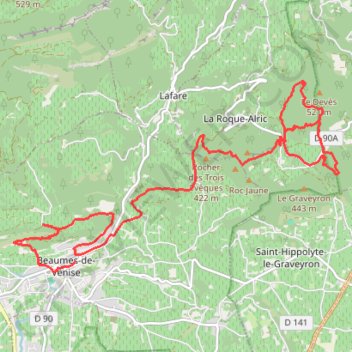 Itinéraire Enduro Beaumes-de-Venise - Dentelles-de-Montmirail, distance, dénivelé, altitude, carte, profil, trace GPS