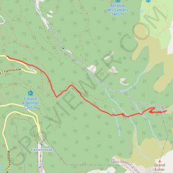 Itinéraire Cascade de l'Oursière, distance, dénivelé, altitude, carte, profil, trace GPS