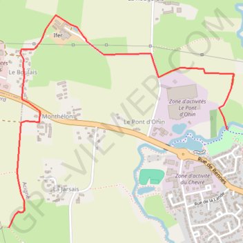 Itinéraire Acigne les pelerins var - 1, distance, dénivelé, altitude, carte, profil, trace GPS