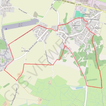 Itinéraire Les Chênes - Chasnais, distance, dénivelé, altitude, carte, profil, trace GPS