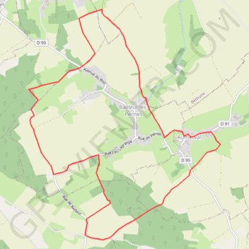 Itinéraire Autour de Bailleul-les-Pernes, distance, dénivelé, altitude, carte, profil, trace GPS