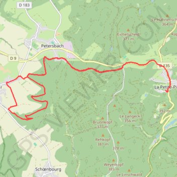 Itinéraire Le Plateau - La Petite-Pierre, distance, dénivelé, altitude, carte, profil, trace GPS