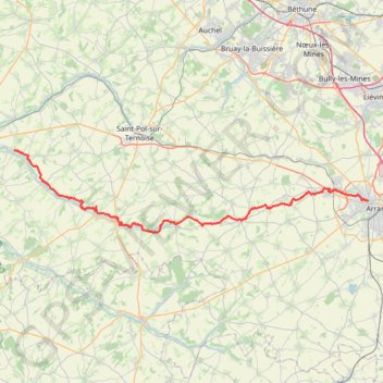 Itinéraire Traversée de l'Artois et du Ternois, distance, dénivelé, altitude, carte, profil, trace GPS